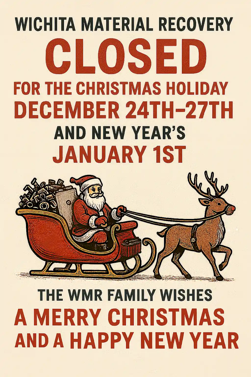 WMR Holiday Notice